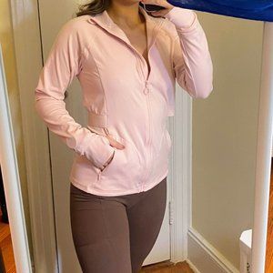 Fabletics Light Pink Long Sleeve Zip Up Athletic Yoga Jacket